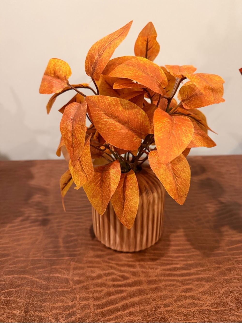Autumn Orange Faux Leaf Arrangement - Home Accents